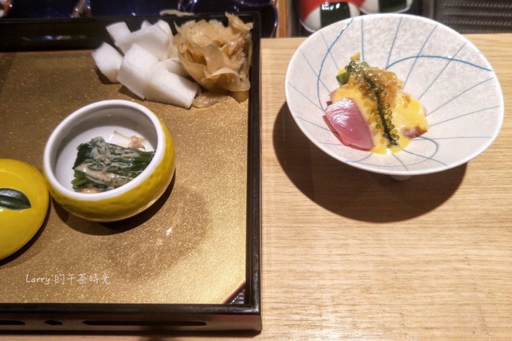 米匠 中山店 日本料理 浸煮菠菜 (鮪魚絲) 蛋黃醋鰹魚