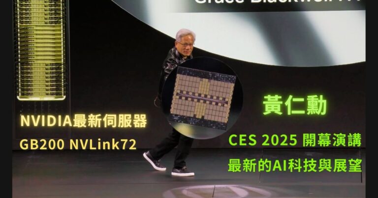 黃仁勳 jensen huang, CES 2025, AI, NVIDIA 輝達, Blackwell, GB200 NVLink72