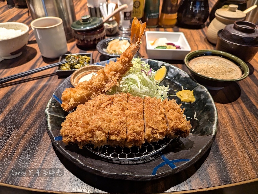 日本熊本, 勝烈亭 新市街本店, 厚切六白黑豬炸豬排(里肌)＋炸蝦套餐